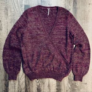 Free People Oversized Sweater W/Bishop Sleeves Med